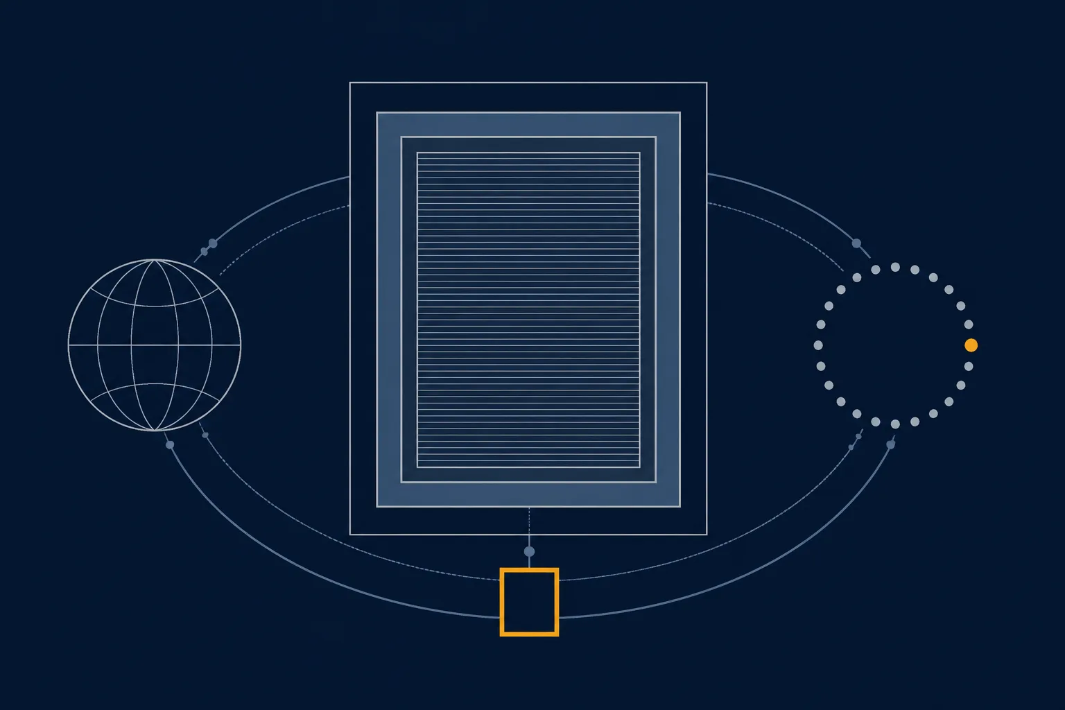 Abstract illustration of three nested frames enclosing the same dense pattern of lines, each with a different outline, on a pale background.